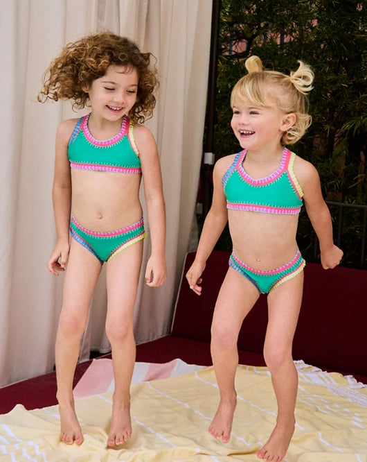 Bikini deportivo con bordado de arcoíris Kelly Ireland de PQ Kids