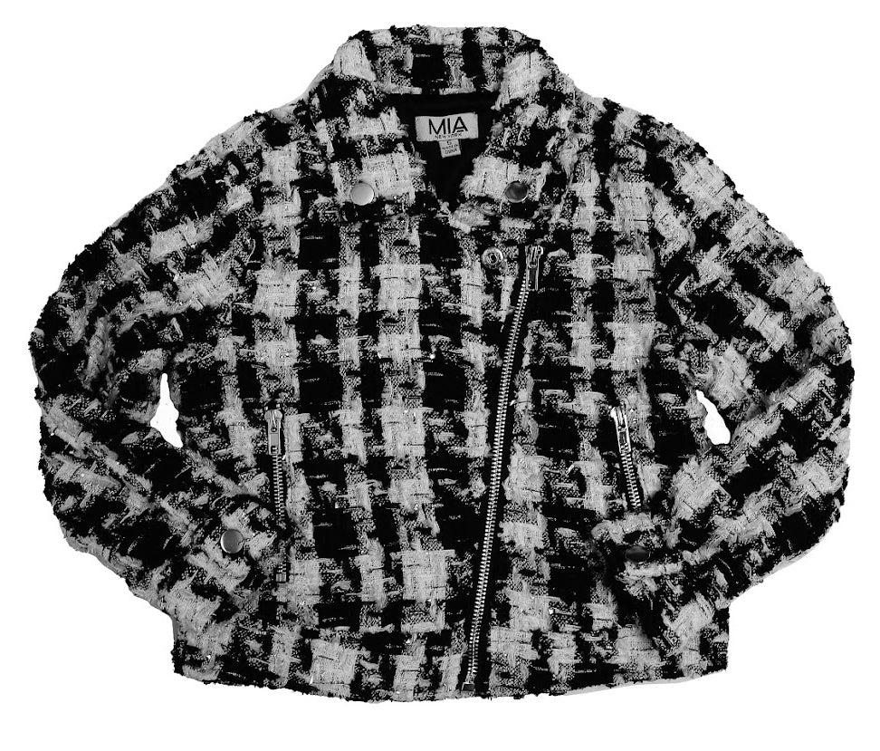 Mia New York Tween Black Tweed Jacket