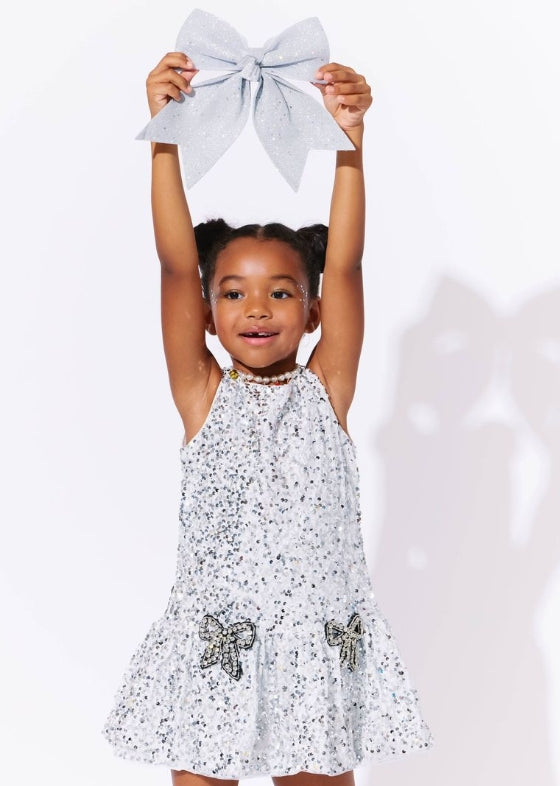 Lola + The Boys Shimmer Bow Party Dress