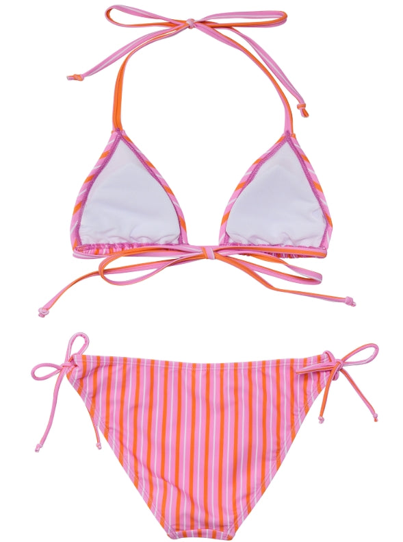 Snapper Rock Striped Blooming Sunset Bikini - Tween