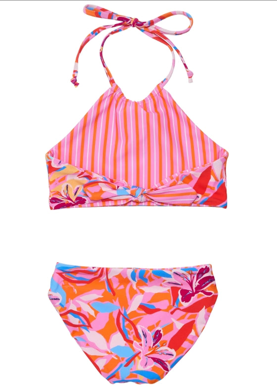 Snapper Rock Blooming Sunset * Reversible * Halter 2pc Swimsuit