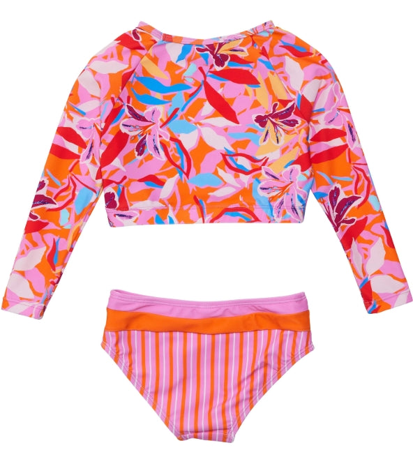 Snapper Rock Blooming Sunset Crop L/S Rashguard