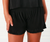 T2Love High Waisted Ribbed Swing Shorts- Black