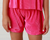 T2Love High Waisted Ribbed Swing Shorts- Pink