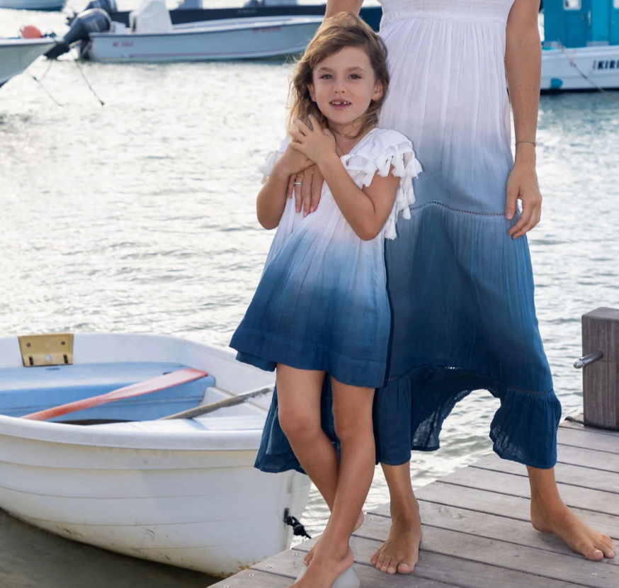 blue tassel dress Mer St. Barth - Serena Tassel Dress Blue Ombre