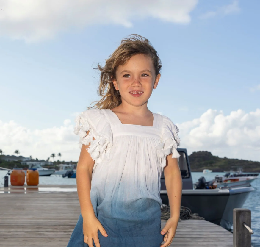 Mer St. Barth - Serena Tassel Dress Blue Ombre