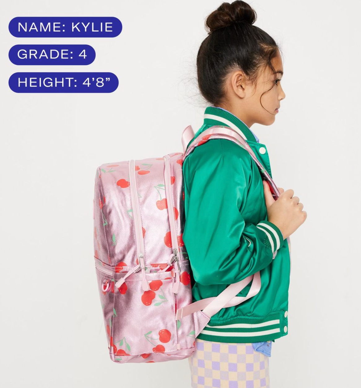 Mochila de 16" con dos bolsillos para niños Kane de State Bags - Lila metalizado