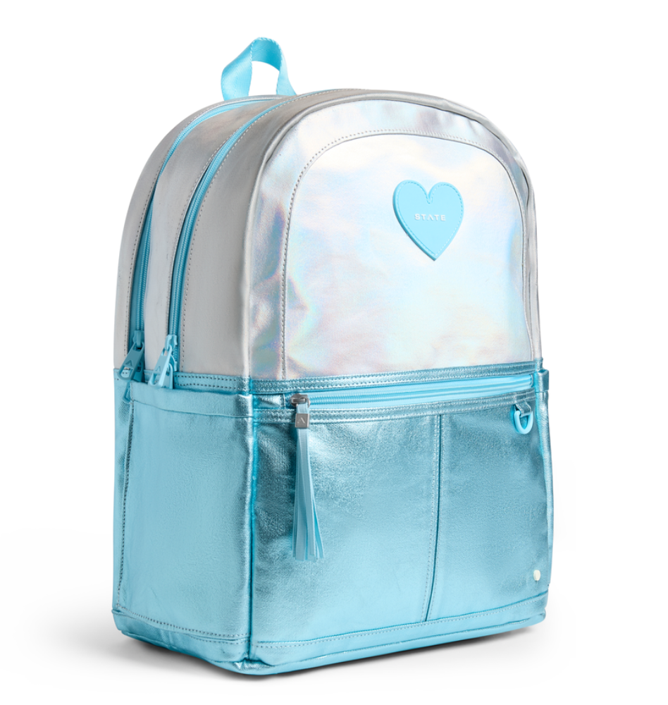 State Bags Kane Kids Double Pocket 16" Backpack - Blue Iridescent