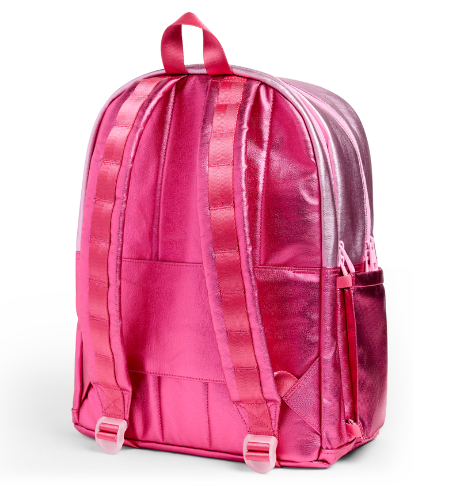 State Bags Kane Kids Double Pocket 16" Backpack - Pink/Hot Pink Colorblock