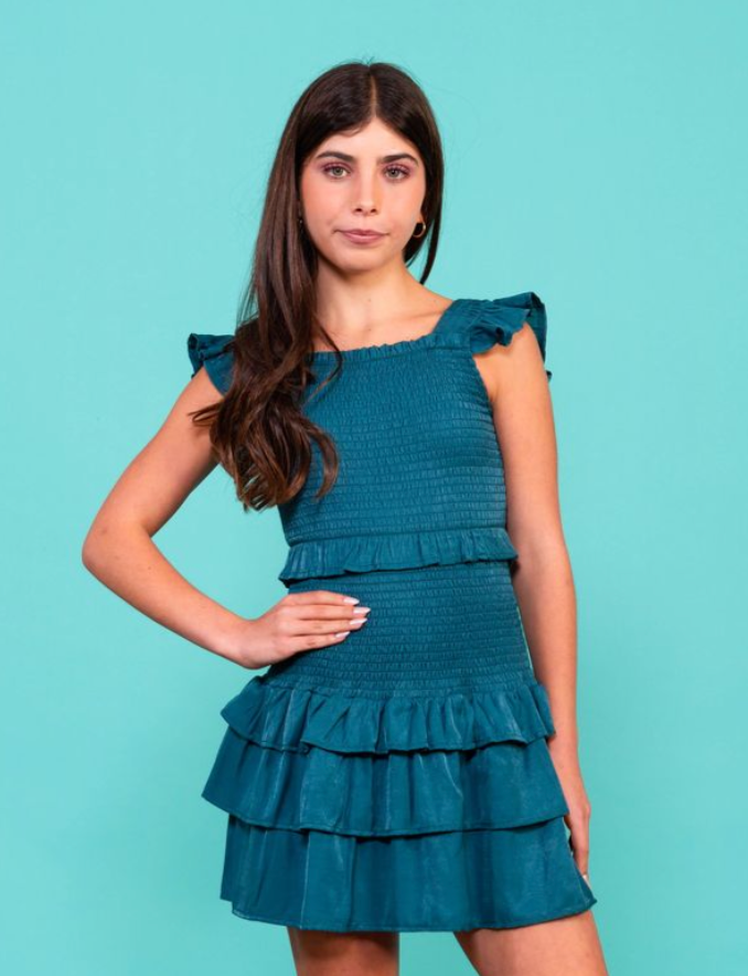 Miss Behave Girls Sophia Dress -Teal
