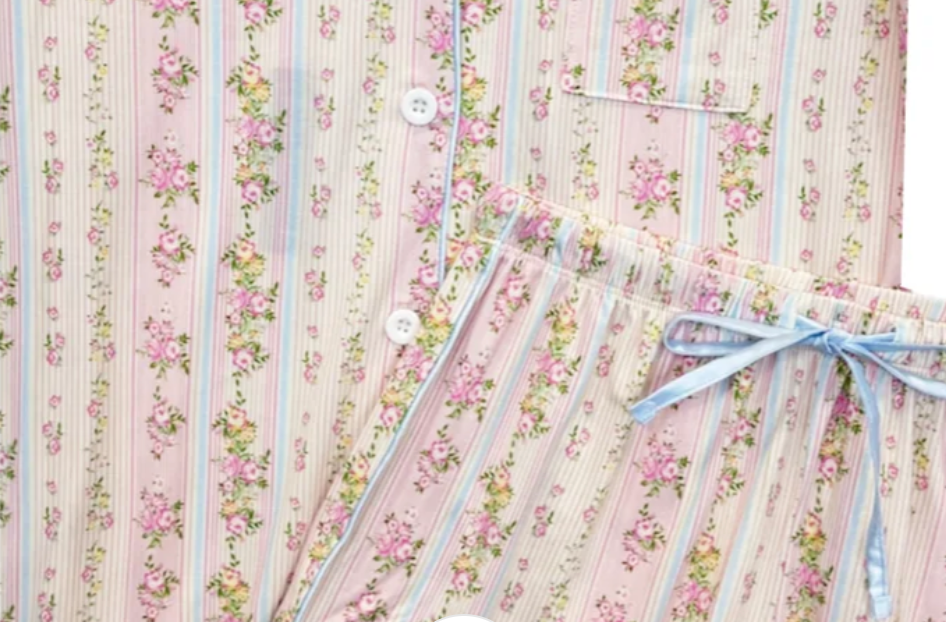 KatieJ NYC Lynn Short Set - Shabby Floral Stripe