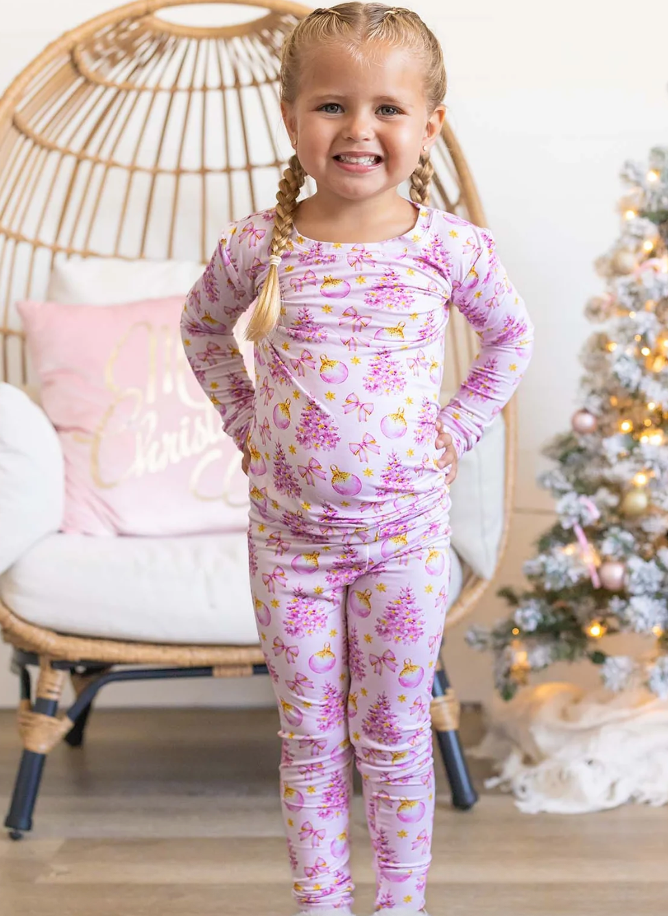 Lev Baby Kristina 2pc Bamboo Holiday Pajama Set - Sizes 2-10