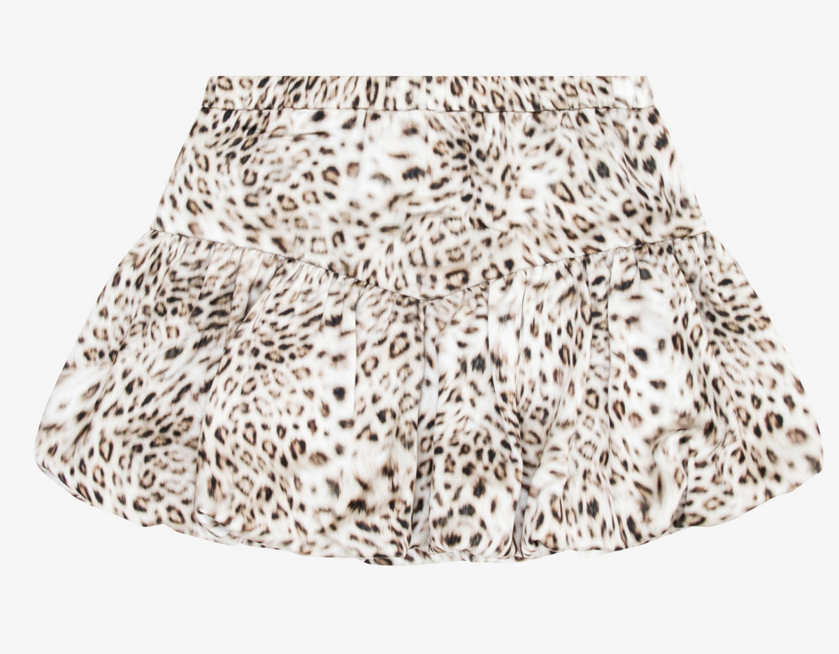 Tenly Tween Leopard Satin Bubble Skirt