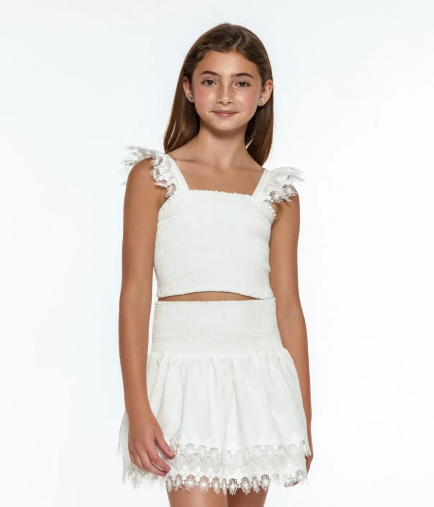 Little Peixoto 2pc Mariel Skirt Set- White