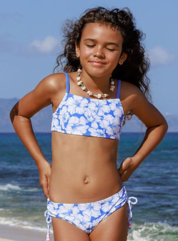 Feather 4 Arrow Hibiscus Floral 2pc Swimsuit