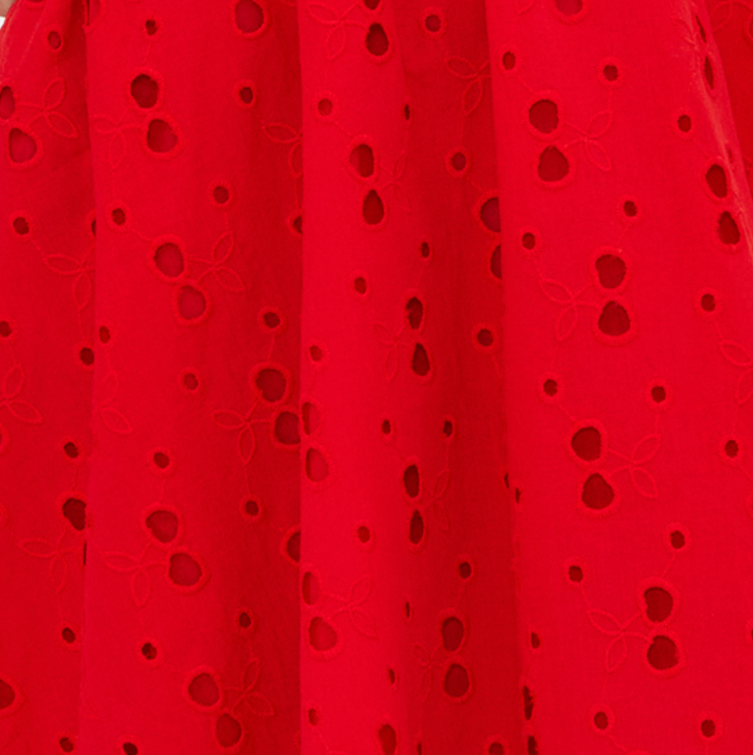 Beach Riot Kids Little Charlotte Dress- Cherry Eyelet