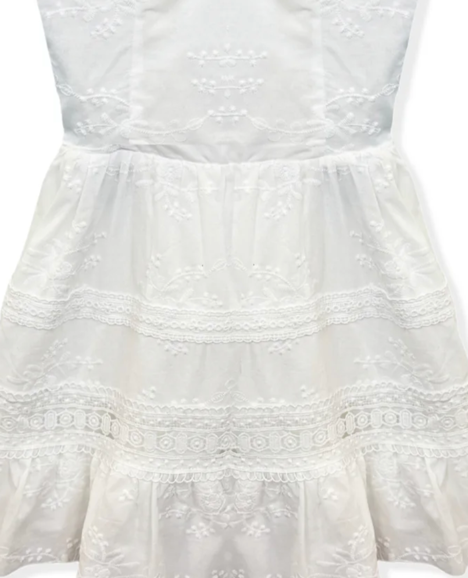 KatieJ NYC Bridget Lace Insert Dress- White