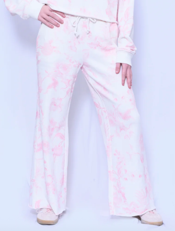 KatieJ NYC Tween Cody Wide Leg Sweatpant - Pink Toile - Everything