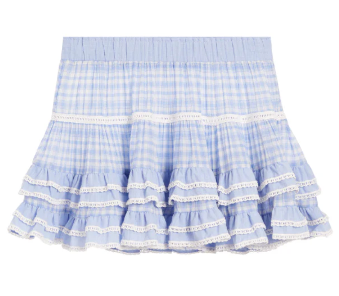 KatieJ NYC Katrina Skirt - Baby Blue Gingham