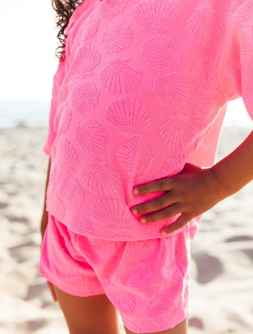 Feather 4 Arrow Shell Print Terry Weekend Short - Pink Sunset