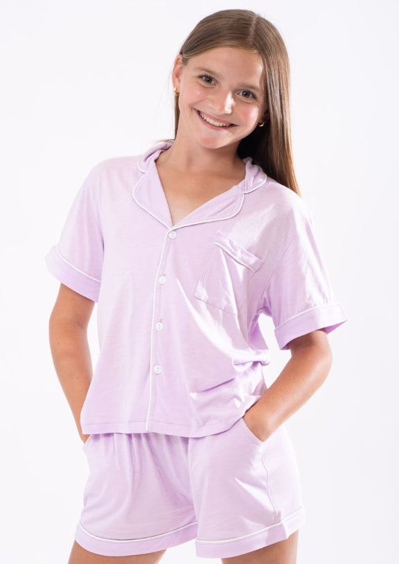 Tweenstyle Knit Loungewear Short Set - Lavender