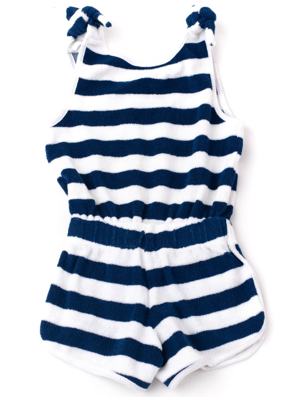 Shade Critters Terry Romper - Navy Stripe