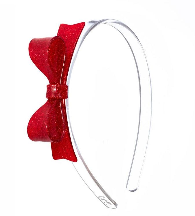 Lilies &amp; Roses NY - Bow Tie Glitter Red Headband