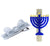 Lilies & Roses NY - Menorah Blue/Silver Glitter Alligator Clips