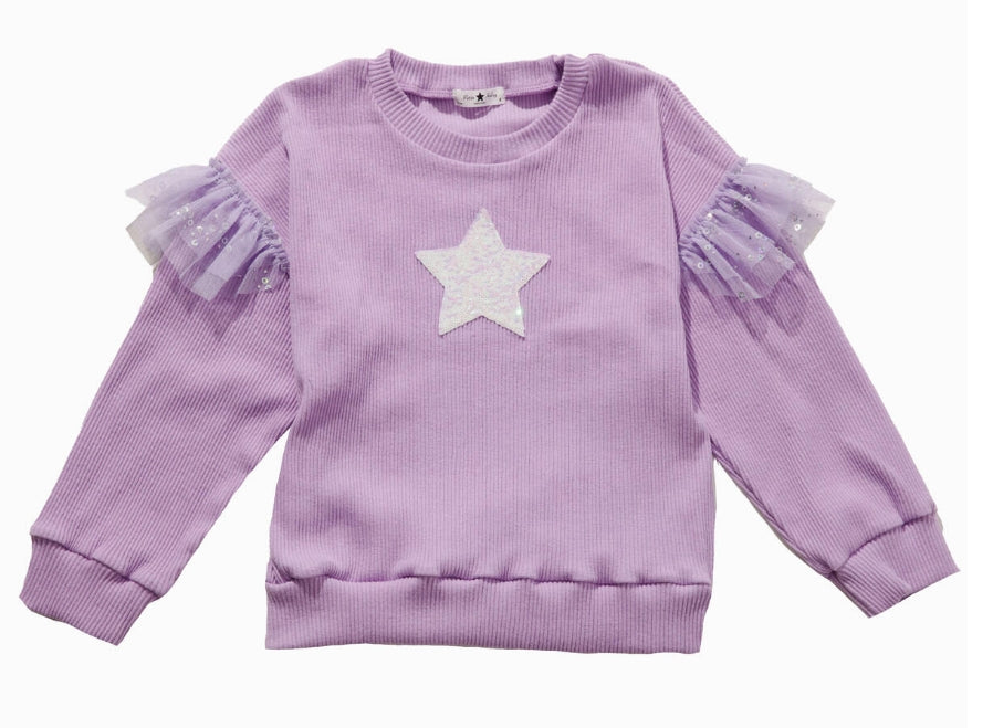 Conjunto de sudadera de dos piezas con estrellas Petite Hailey - Lavanda