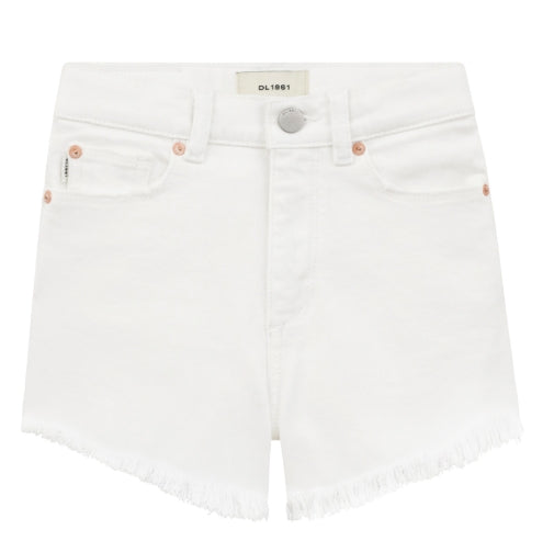 DL1961 Denim Lucy High Rise Cut Off Shorts - White