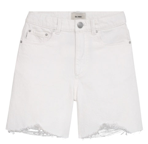 DL1961 Denim Remie High Rise Cut Off Shorts - White