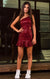 Miss Behave Girls Sequin Olivia Dress - Burgandy