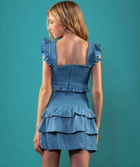 Miss Behave Girls Sophia Dress -Teal