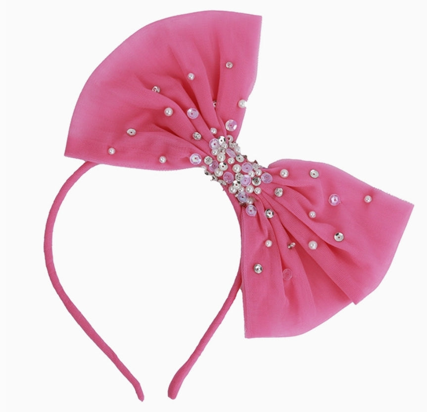 Ooh! La, La! Couture Bow Headband- Candy Pink