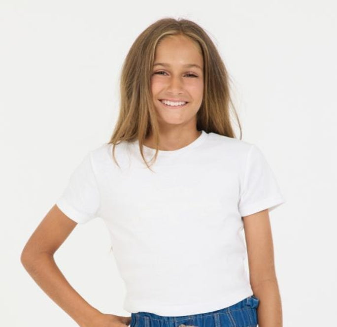 Vintage Havana Kids Ribbed Baby Tee- White