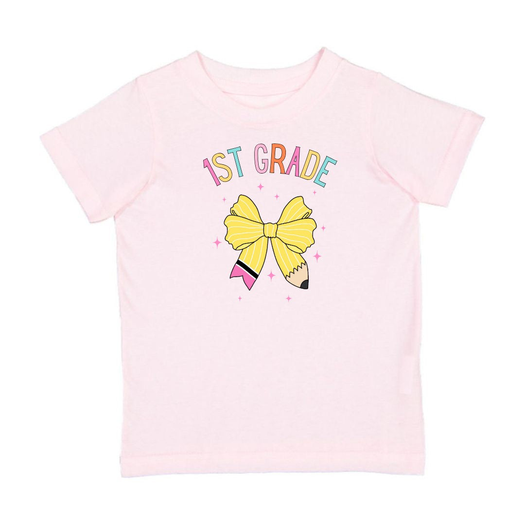 Sweet Wink First Grade Pencil Bow Short Sleeve T-Shirt