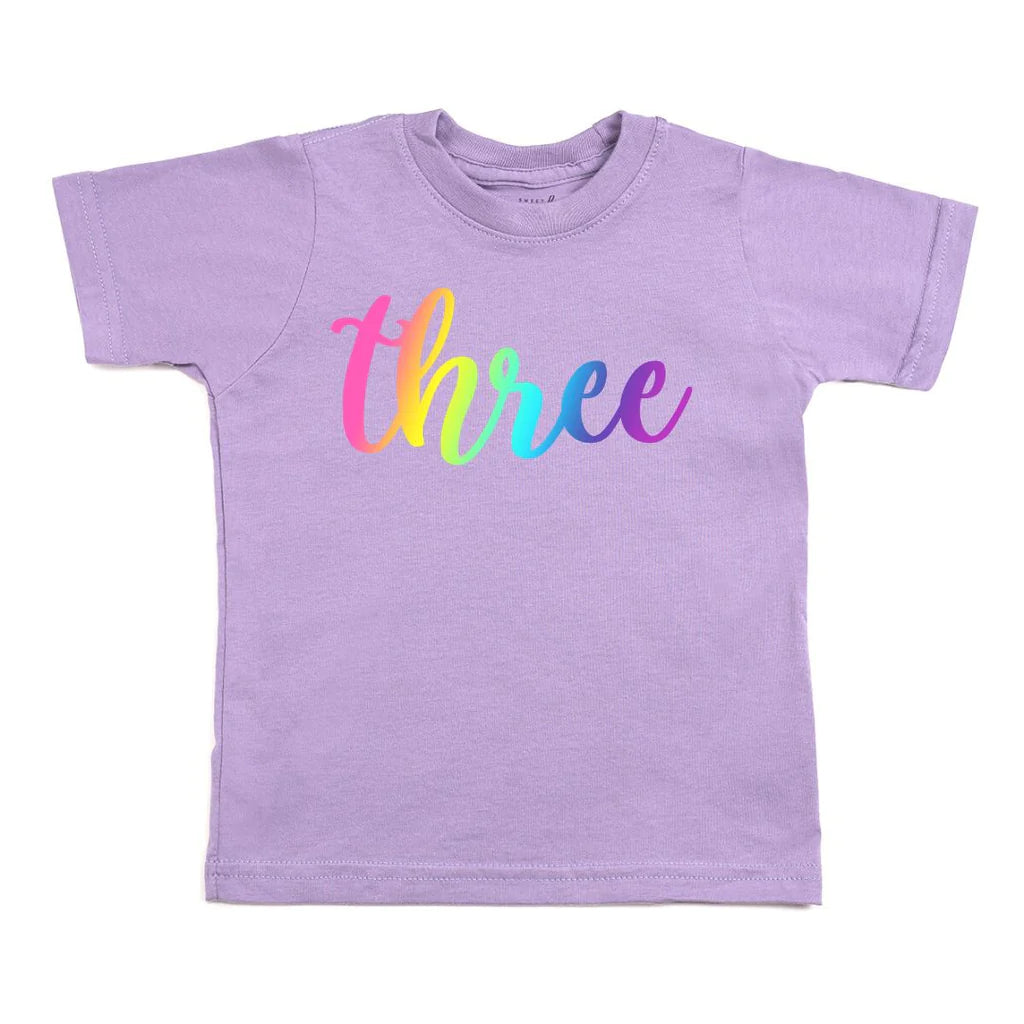 Sweet Wink Purple Birthday Girl Tee - Three