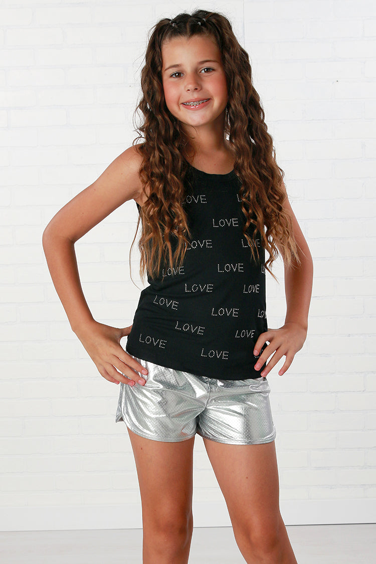 Mia New York Silver Sporty Shorts