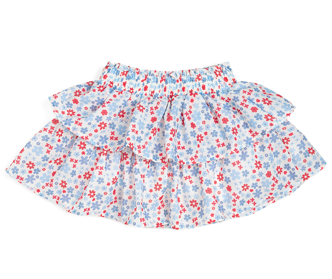 Sweet Wink Patriotic Floral Skort * Built In Shorts *