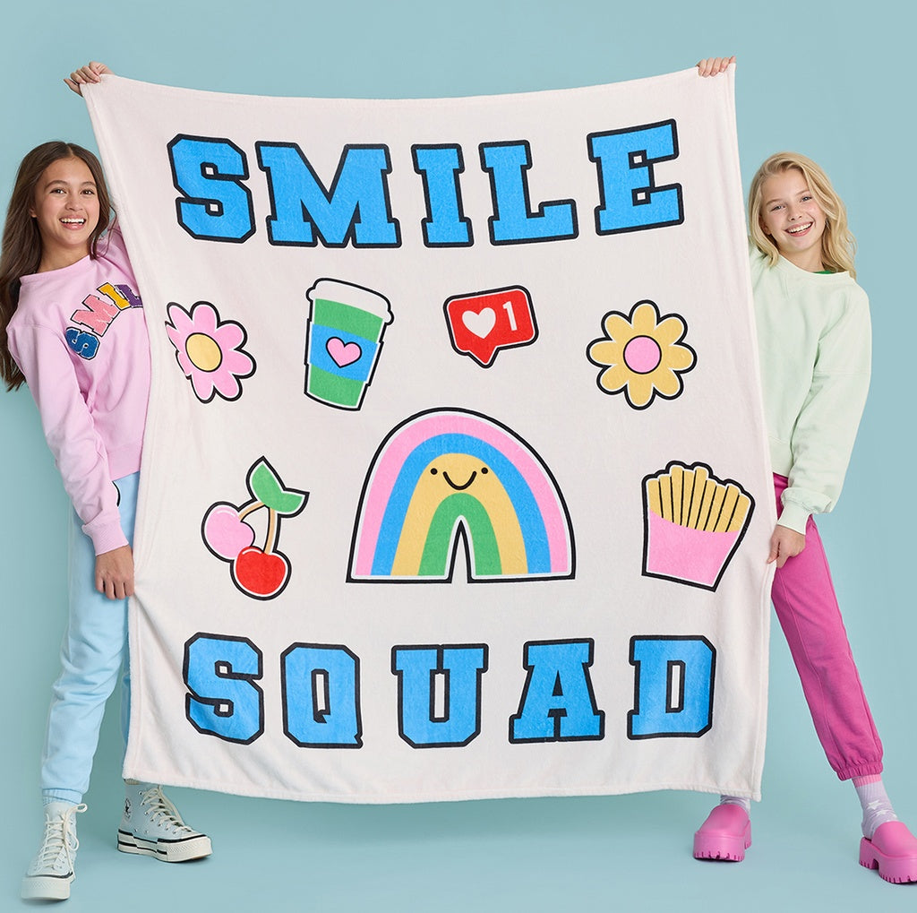Iscream 60&quot; Smile Squad Plush Blanket