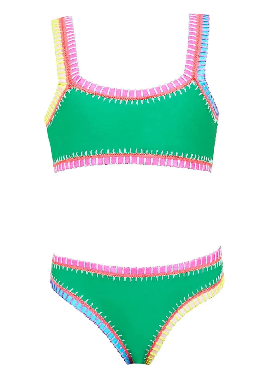 Bikini deportivo con bordado de arcoíris Kelly Ireland de PQ Kids