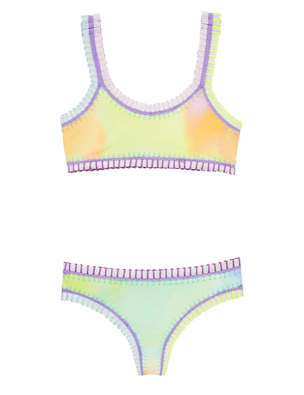 Bikini deportivo con bordado de arcoíris Sunrise de PQ Kids