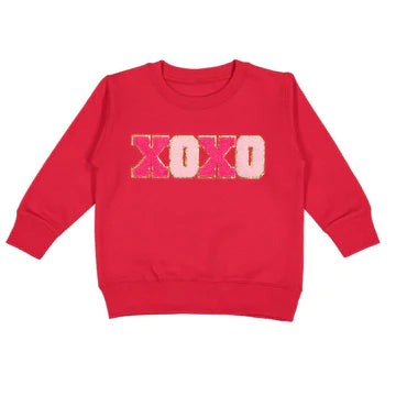 Sweet Wink XOXO Patch Valentine&#39;s Day Sweatshirt - Red