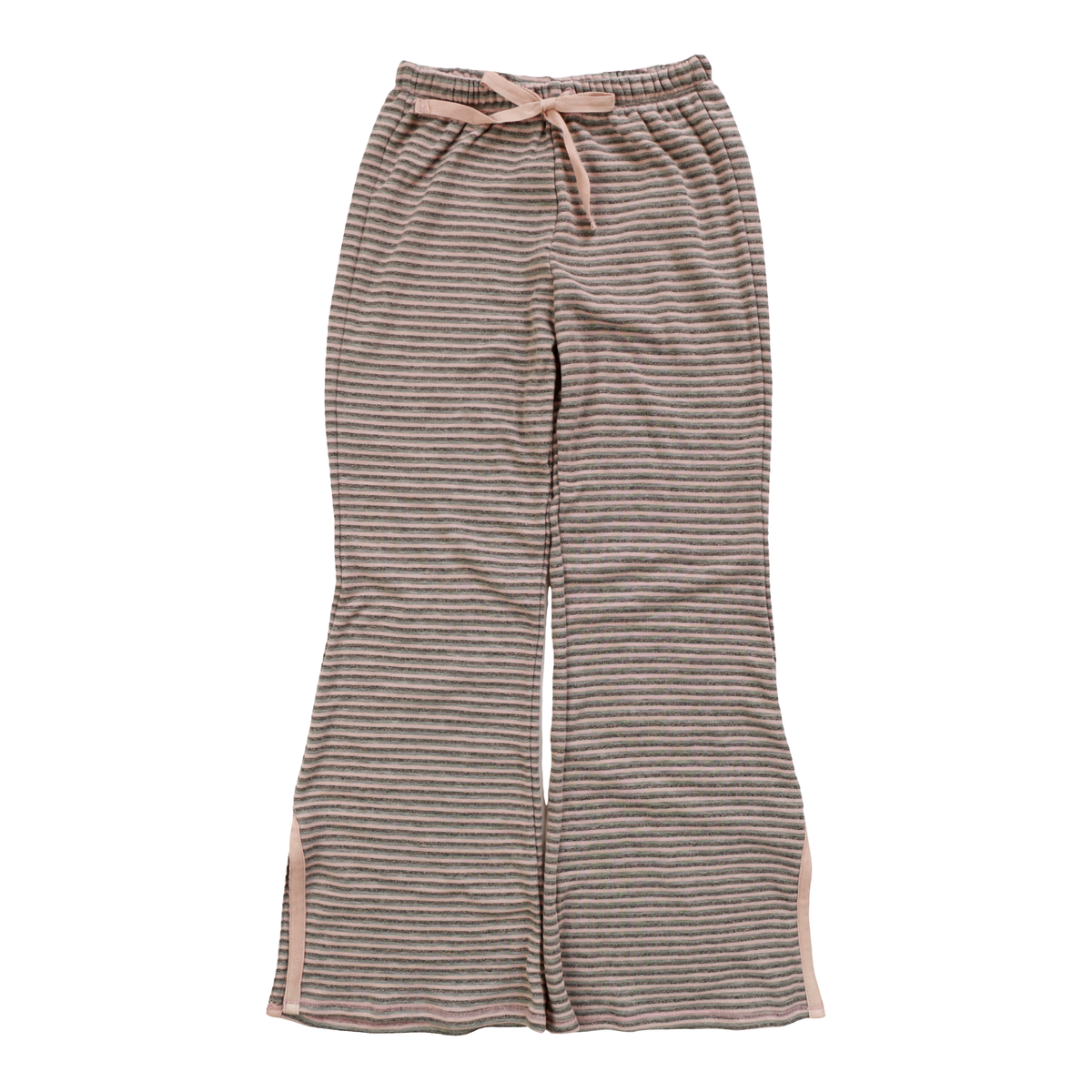 Trendy tween girls hacci flare pants with decorative drawstring bow