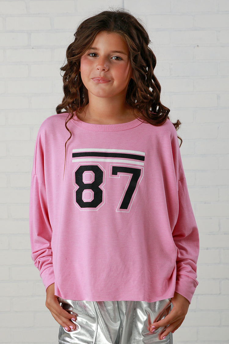 Blusa dolman rosa &quot;87&quot; de T2Love