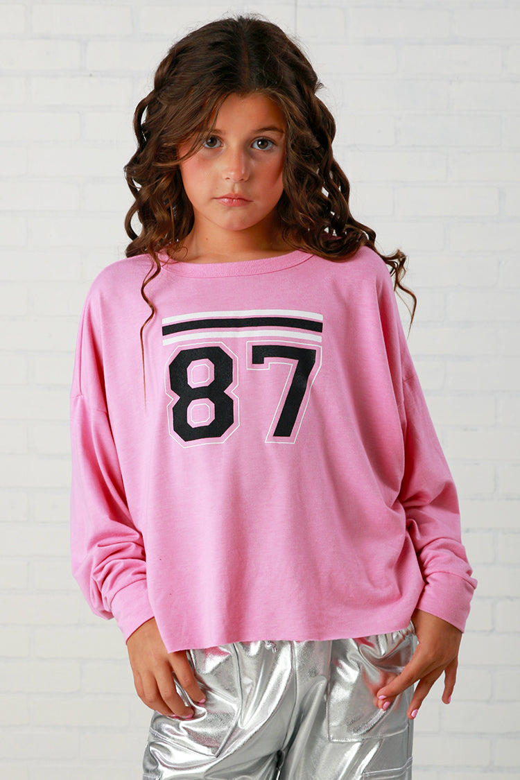 Blusa dolman rosa &quot;87&quot; de T2Love