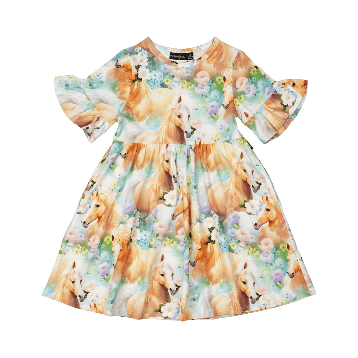 Vestido con mangas acampanadas de Rock Your Baby Iceland Ponies 