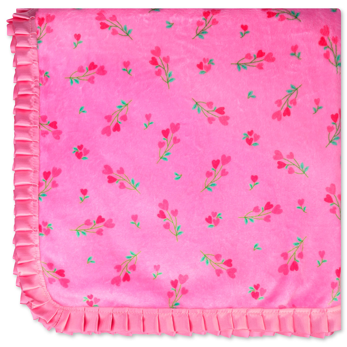 Iscream &amp; Theme Sweet Pink Heart Floral 56 X 60 Blanket  * Preorder *