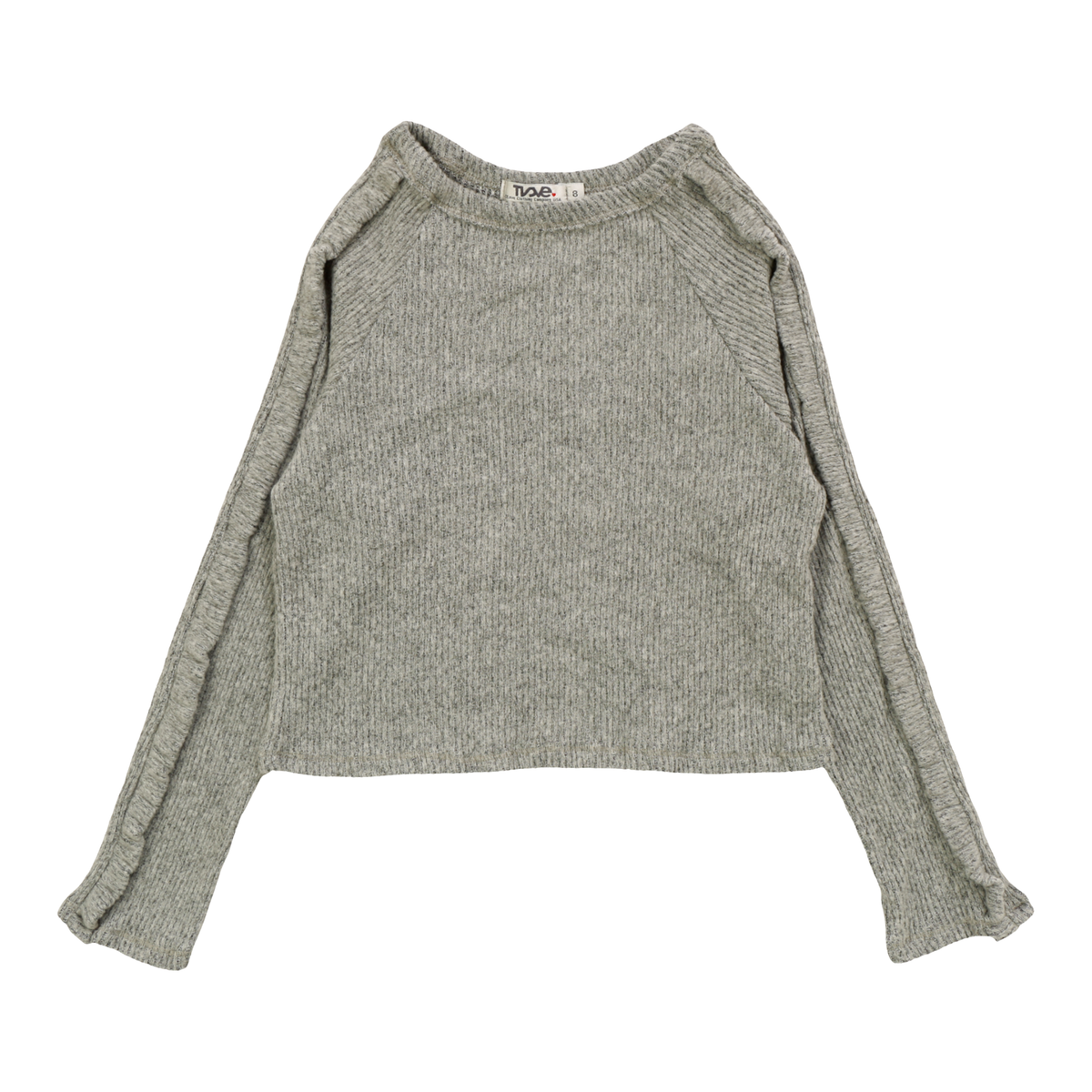 Cozy girls long sleeve hacci shirt perfect for fall and back-to-school outfits