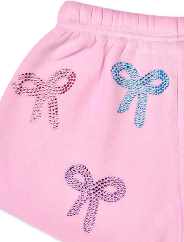 Tween pink coquette sweat shorts